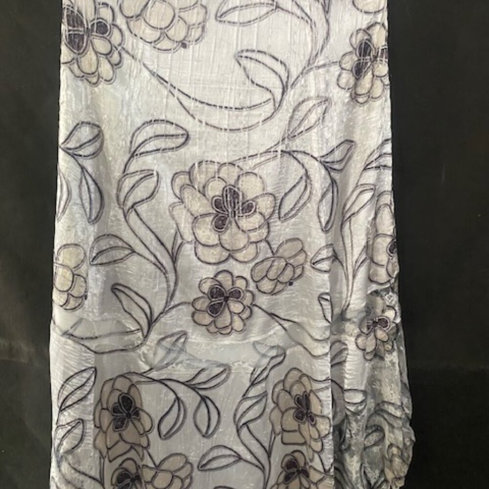 Komarov skirt - Cream and black print - Lace inset